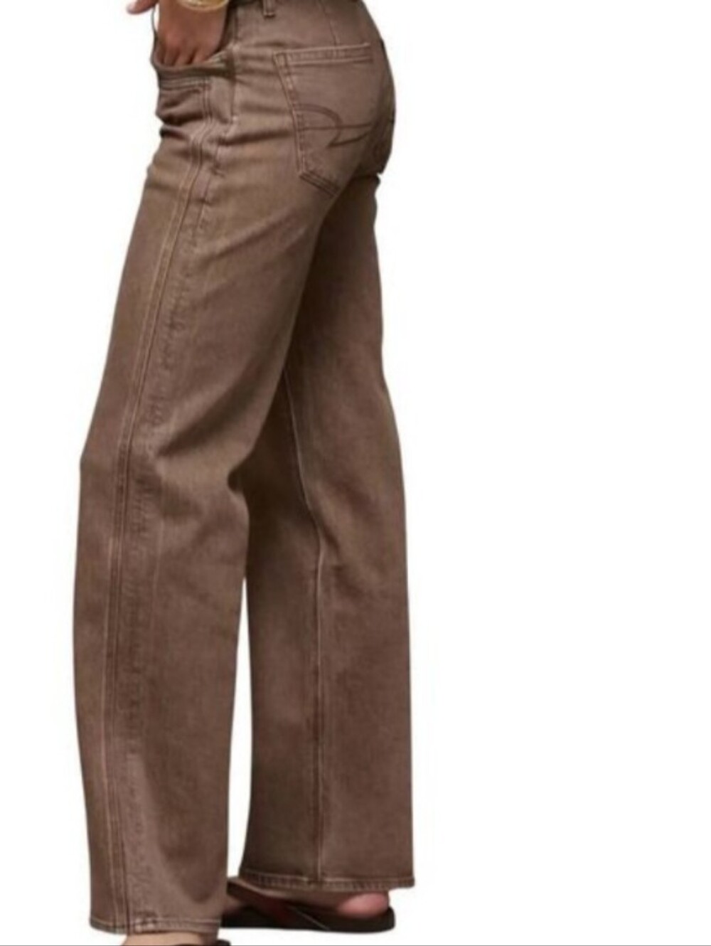 American Eagle Jeans Women's 18 Short Petite Brown Stovepipe Straight Neutral